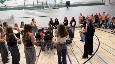 T&R day at TMS students drumming